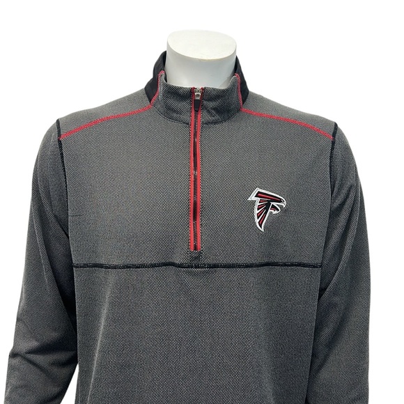 Atlanta Falcons NFL Gray Red Black Embroidered Pullover Jacket Antigua Large - Picture 7 of 12